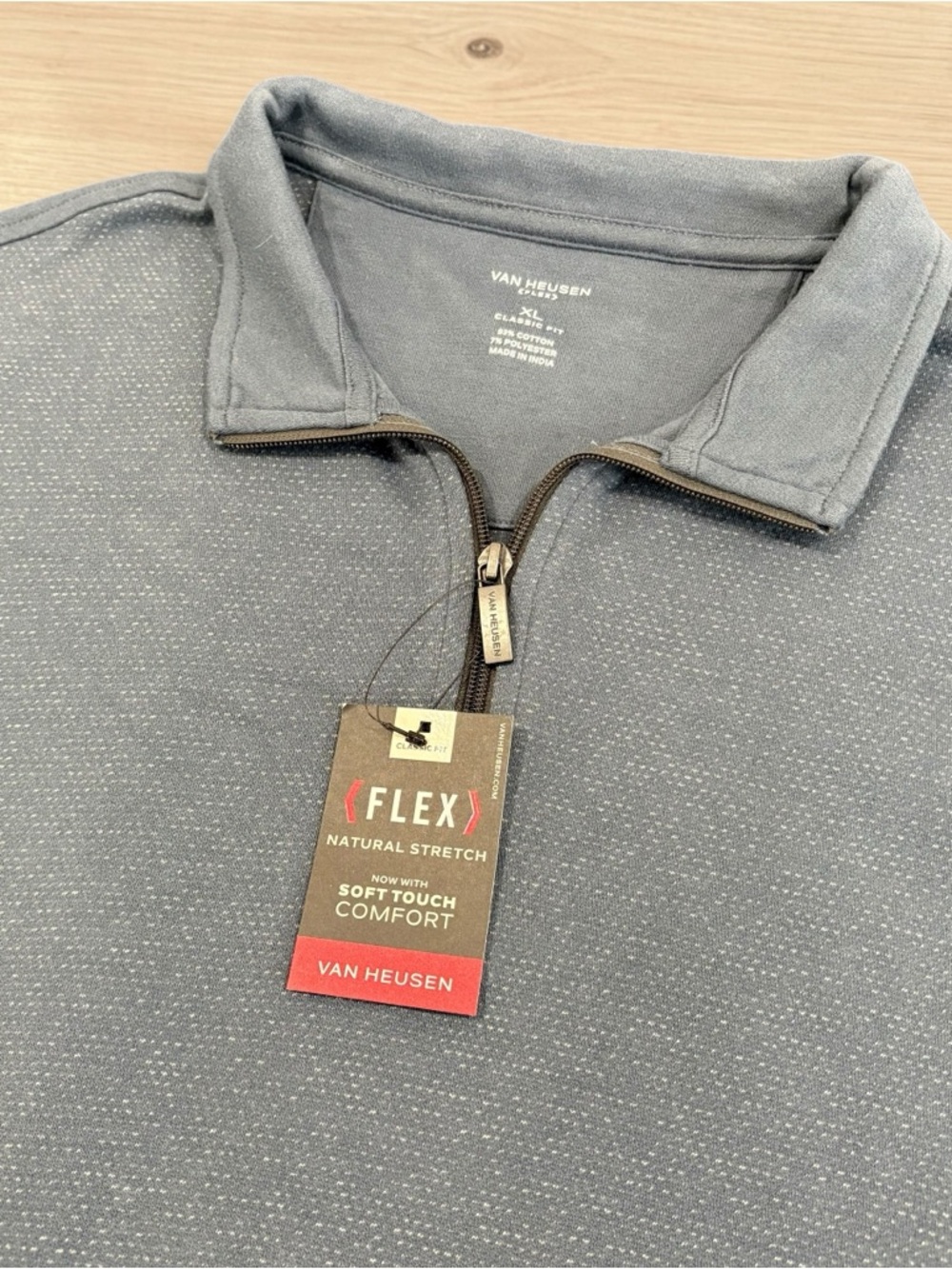 NWT Van Heusen Men’s Heather Gray Flex Quarter-Zip Jacket